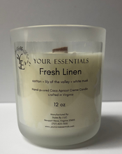 Load image into Gallery viewer, Fresh Linen Candle: Light Up Comfort - Coconut &amp; Apricot Wax
